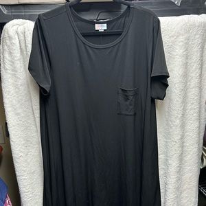 Lularoe Carly dress solid black 2xl. Like new
